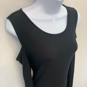 Old Navy Black Cold-Shoulder long sleeve maternity dress